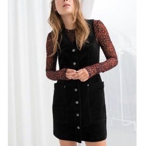 &Other Stories Corduroy V-Neck Buttoned Dress